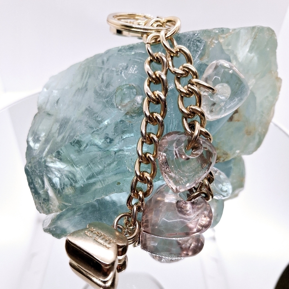 KATHY VAN ZEELAND RESIN HEARTS CHARM VINTAGE KEYCHAIN FOB